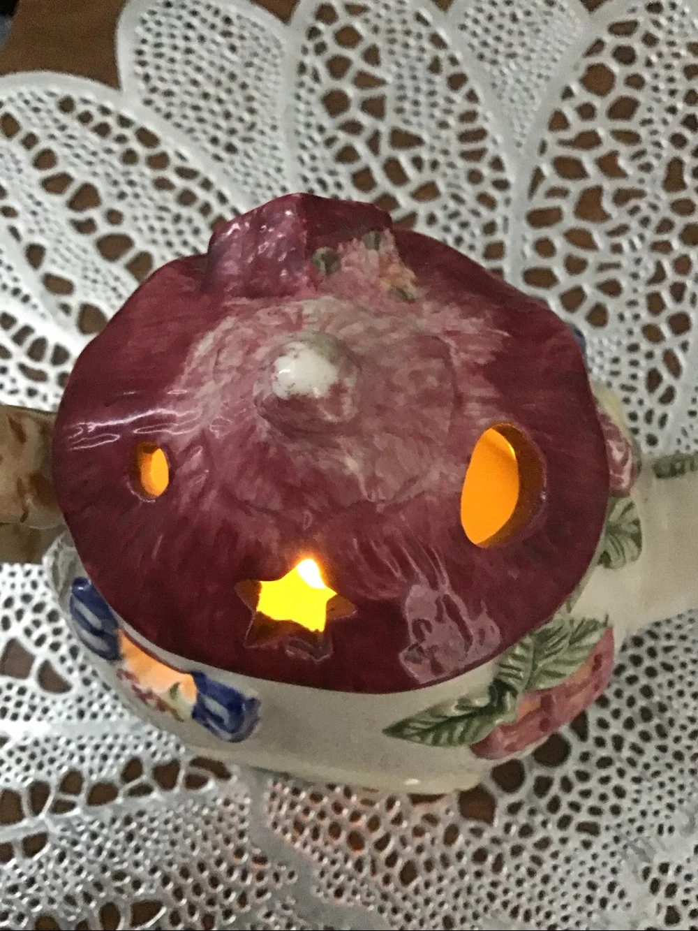Teapot Cottage Tealight Holder Luminary, fairy garden look
